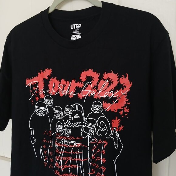 Uniqlo UT × Star Wars DARK SIDE GALAXY Mens Medium Black Cotton Darth Vader - Picture 11 of 12
